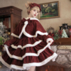 圣诞颂歌原创圣诞节lolita连衣裙斗篷新年战袍红色洛丽塔套装lo裙
