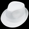 白色礼帽男女通用夏季爵士帽子男，黑色绅士帽时尚英伦帽遮阳小礼帽