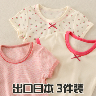 四季女童t恤儿童短袖，全棉打底衫女宝宝，上衣婴儿半袖t纯棉圆领吸汗