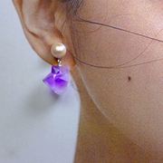 冰蓝紫925纯银耳钉耳环中国风抗过敏改耳夹汉服