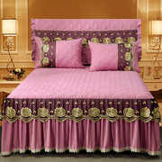 夏季床罩床裙式单件蕾丝，花边1.5米1.8x2.0m床套公主风防滑三件套