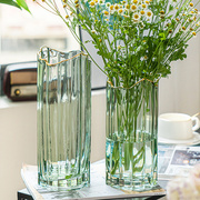 北欧简约创意玻璃花瓶家用花瓶玻璃透明花器家用工艺品桌面摆件