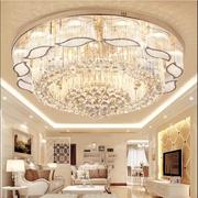 欧式水晶灯客厅灯个性大气led卧室灯饰奢华高档金色圆形吸顶灯具