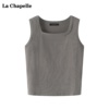拉夏贝尔/La Chapelle设计感辣妹修身显瘦背心女夏季百搭U领上衣