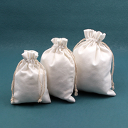 厚实个3束口高密度10抽绳袋白色尺寸简约个装棉布袋首饰布袋纯色