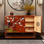 新中式家具实木制手绘仿古收纳柜玄关榆木储物装饰彩绘客厅电