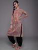 进口印度服饰女涤棉印花中长款上衣传统民族，风日常服饰彩色