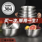 304不锈钢盆加深调料盆打蛋盆凉拌和面盆洗菜盆圆形特厚家多用
