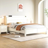 白色实木床奶油风卧室1.8米双人床1.2米单人床小户型高箱储物床