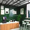 北欧卫生间长条平面小白砖75x300墨绿色餐厅背景墙砖厨房浴室瓷砖