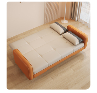 沙发客厅小户型2023出租房双人科技，布沙发(布沙发，)折叠两用懒人沙发床
