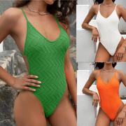 Women's one-piece swimsuit with tight fitting backless jacqu