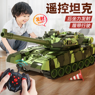 履带式遥控坦克玩具可开炮男孩，虎式对战儿童，装甲汽车模型生日礼物