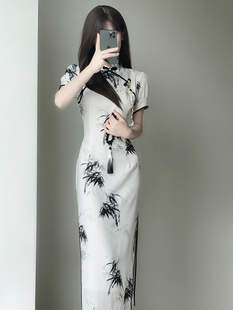 新中式国风气质优雅短袖旗袍，2023年夏季高端气质淑女范连衣裙