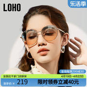 LOHO太阳眼镜2024彩虹镜片时尚潮墨镜女圆框防晒紫外线