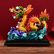 龙摆件中国风民间特色手工艺品十二属相龙陶瓷元宝如意平安小礼物