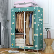 简易衣柜钢管收纳架卧室家具，双单人组装非实木儿童储物布柜子(布柜子)