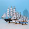 古风帆船模型木质工艺品，一帆风顺家居摆件，乔迁帆船海盗船摆件