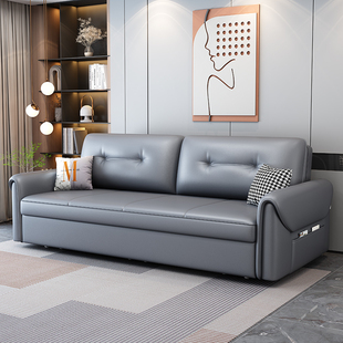 2022科技布沙发(布沙发，)床折叠伸缩两用储物多功能小户型客厅直排抽拉