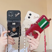 日韩蝴蝶结卡包oppoa96壳a55斜挎a56可背a93s硅胶a97带钻a91卡套a92s带挂链a95背带a96斜跨5g斜背opp0女