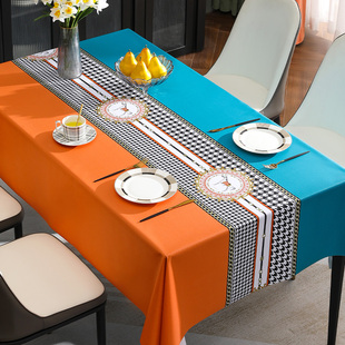 桌布免洗防水防油防烫长方形家用茶几台布餐桌布轻奢高级感
