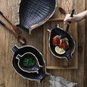 日式创意花瓶碗异形碗不规则家用复古饭碗汤碗面碗陶瓷水果沙拉碗