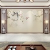 新中式电视背景墙壁纸立体墙纸现代简约客厅卧室花鸟壁画影视墙布