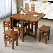 子简易实木餐桌方桌可折叠桌小户型家用小饭桌吃饭长方形简约现代