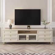 美式实木电视柜白色客厅地柜茶几，组合现代简约小户型储物简欧家具