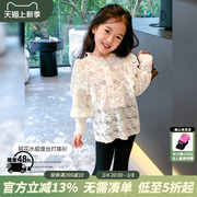 女童衬衫2023儿童秋装韩版洋气娃娃衫时髦宝宝长袖衬衣打底衫