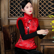 过年红色旗袍小袄复古唐装棉服，背心马甲冬季汉服，中国风女装小棉袄