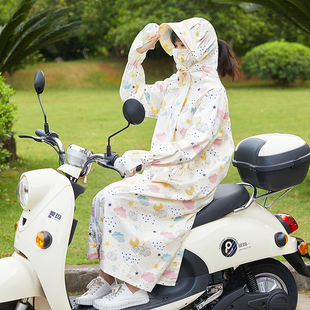 电动车防晒衣服女夏季全身长款纯棉骑电甁摩托车防紫外线遮阳披肩