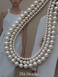 奥地利进口施家人造水晶珍珠项链暖光美国14K包金 进口合金