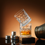 威士忌酒杯家用复古水晶玻璃，洋酒杯创意ins风，八角啤酒杯酒吧套装