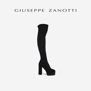 giuseppezanottigz女士，fw23秋冬仿绒面革，粗跟及膝长筒靴