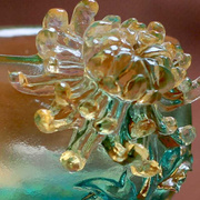 梅兰竹菊杯碗琉璃工艺品摆件中式客厅结婚礼物创意家居装饰品菊