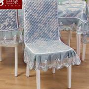 餐桌布椅套椅垫套装饭厅通用桌布连身椅罩P凳子套罩布艺餐椅套