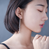 纯银耳环女韩国时尚超长款流苏，耳线个性百搭纯银999耳圈气质耳坠