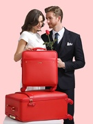 红色皮箱20寸结婚行李箱万向轮婚庆，22新娘拉杆箱16旅行箱陪嫁箱包