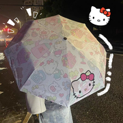 hellokitty雨伞凯蒂猫可爱女晴雨两用学生自动防晒遮阳黑胶太阳伞