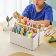 收纳桶桌面马克笔收纳盒大容量笔筒书儿童画笔水彩笔铅笔文具桶笔