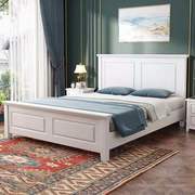 美式实木床1.8米1.5m1.2多色可选双人床现代简约卧室储物家具