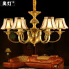 简欧式全铜吊灯饰复古客厅餐厅卧室书房简约美式铜艺铜质灯具8993