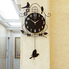 钟表挂钟客厅创意小鸟个性，现代装饰挂表简约大气摇摆静音夜光时钟