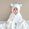 新生儿全棉6层纱布吸水宝宝浴巾婴儿童带帽斗篷包被浴袍可裹包巾