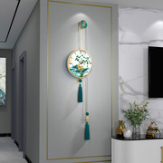 好寓意新中式挂钟家用客厅，装饰钟表时尚大气创意，挂墙静音石英时钟