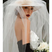 新娘帽法式复古户外优雅帽子森系超仙结婚纱礼服礼帽影楼旅拍帽饰