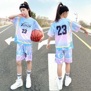 篮球服女童2024男童篮，球衣速干套装姐弟装学生，比赛队服训练服