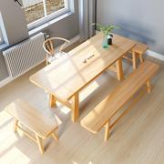 现代简约实木餐桌椅 长方形家用实木吃饭桌 商用餐厅4-6人火
