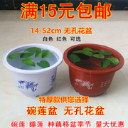 特厚碗莲盆睡莲盆 塑料 无孔花盆不漏水大号水培荷花植物水生花卉